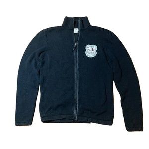 GUESS Men's Black Cardigan Zip Front Sweater Size Small American Vintage 1444-81